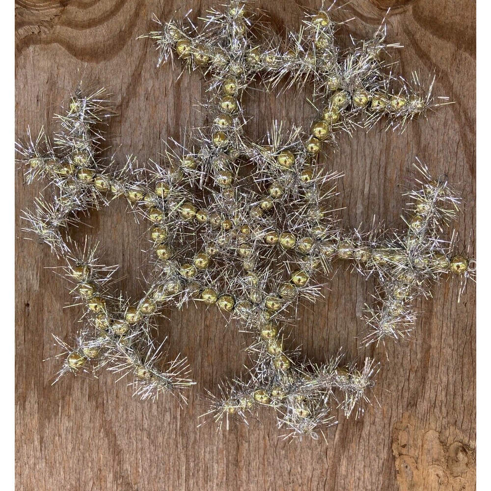 Midwest Seasons Gold Silver Large Oversized Tinsel Snowflake Christmas Ornament